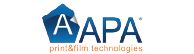 logotipo de la marca apa es unam arca de vinilo italiana, distribuye  vinilos,laminas para control solar para edificios,automoviles,y seguridad